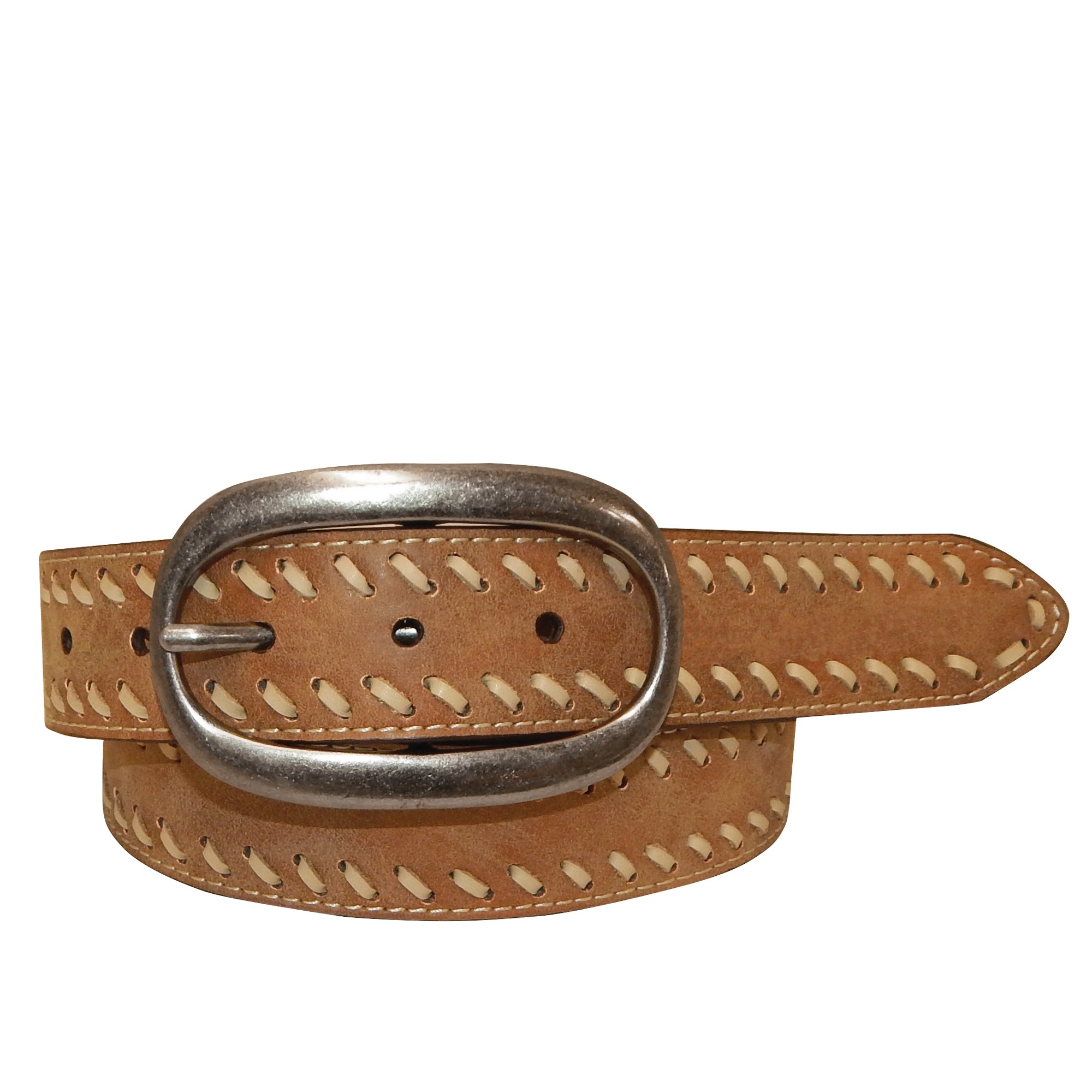 9621300 Roper Ladies 1.3/4" Vintage Genuine Leather with Lacing Belt Brown