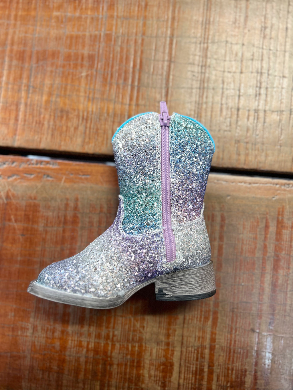 0901719033121 Roper Toddler Glitter Galore Boots Purple/Blue/Silver
