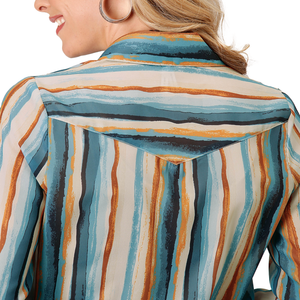 Roper Ladies Studio West Collection Long Sleeve Shirt Print Multi