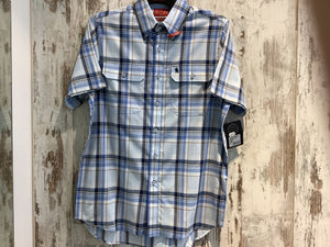 T5S1110042 Thomas Cook Mens Brian 2 Pocket S/S Shirt Blue/Tan