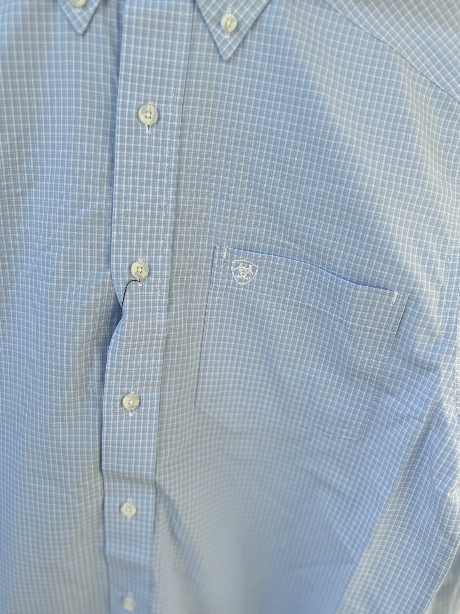 10048427 Ariat Men's Pro Series Dabney Long Sleeve Shirt - Light Blue