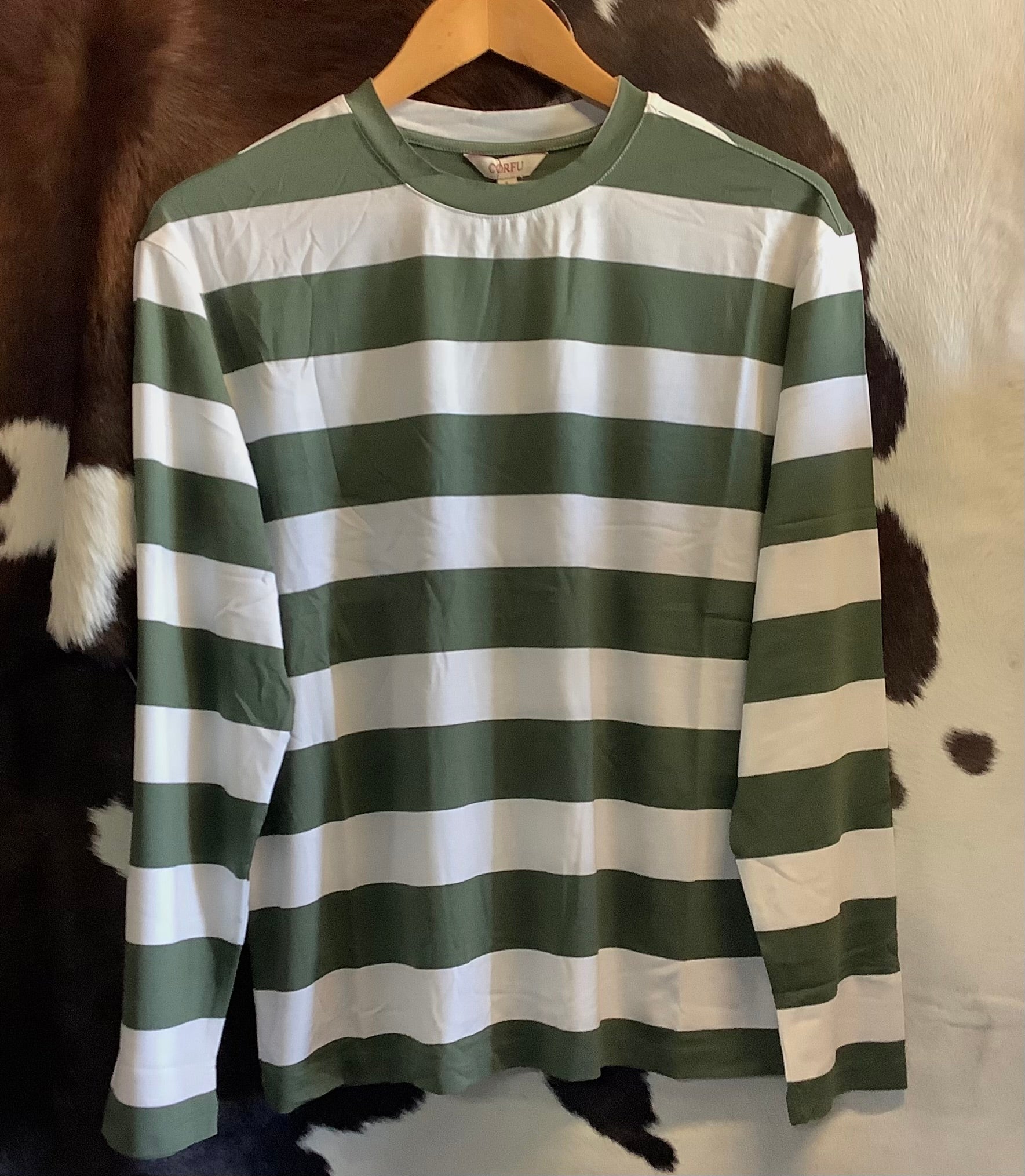 Corfu Ladies Bold Stripe Long Sleeve Top