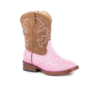 09-017-0191-3377 Roper Toddler Glitter Sparkle Boots Pink/Brown