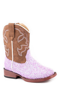 09-017-1901-3434 Roper Toddler Glitter Blast Boots Purple Glitter/Brown