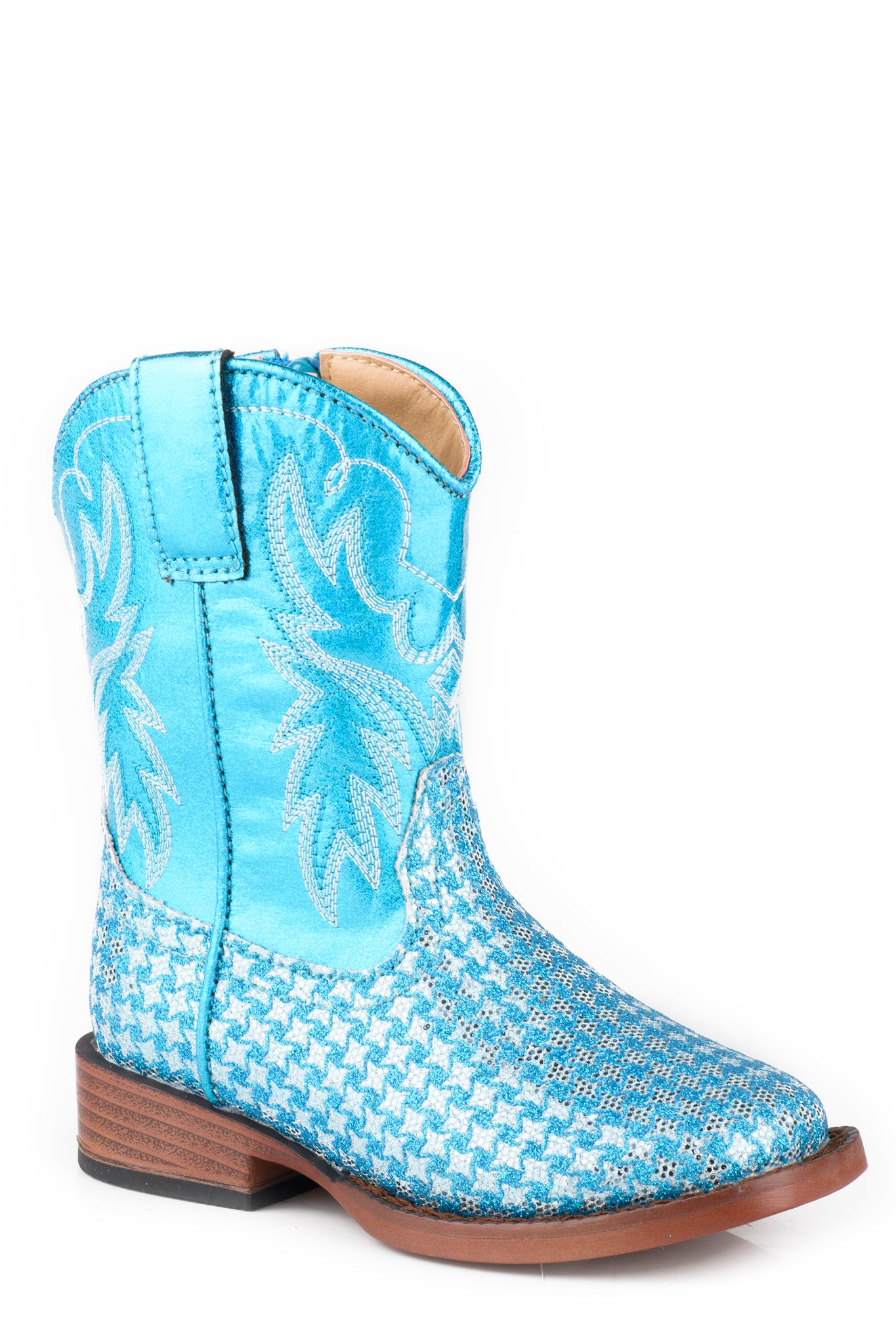 09-017-1901-3497 Roper Toddler Boots Glitter Cream Blue