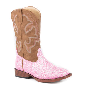 09-018-0191-3377 Roper Little Kids Glitter Sparkle Boots Pink/Brown