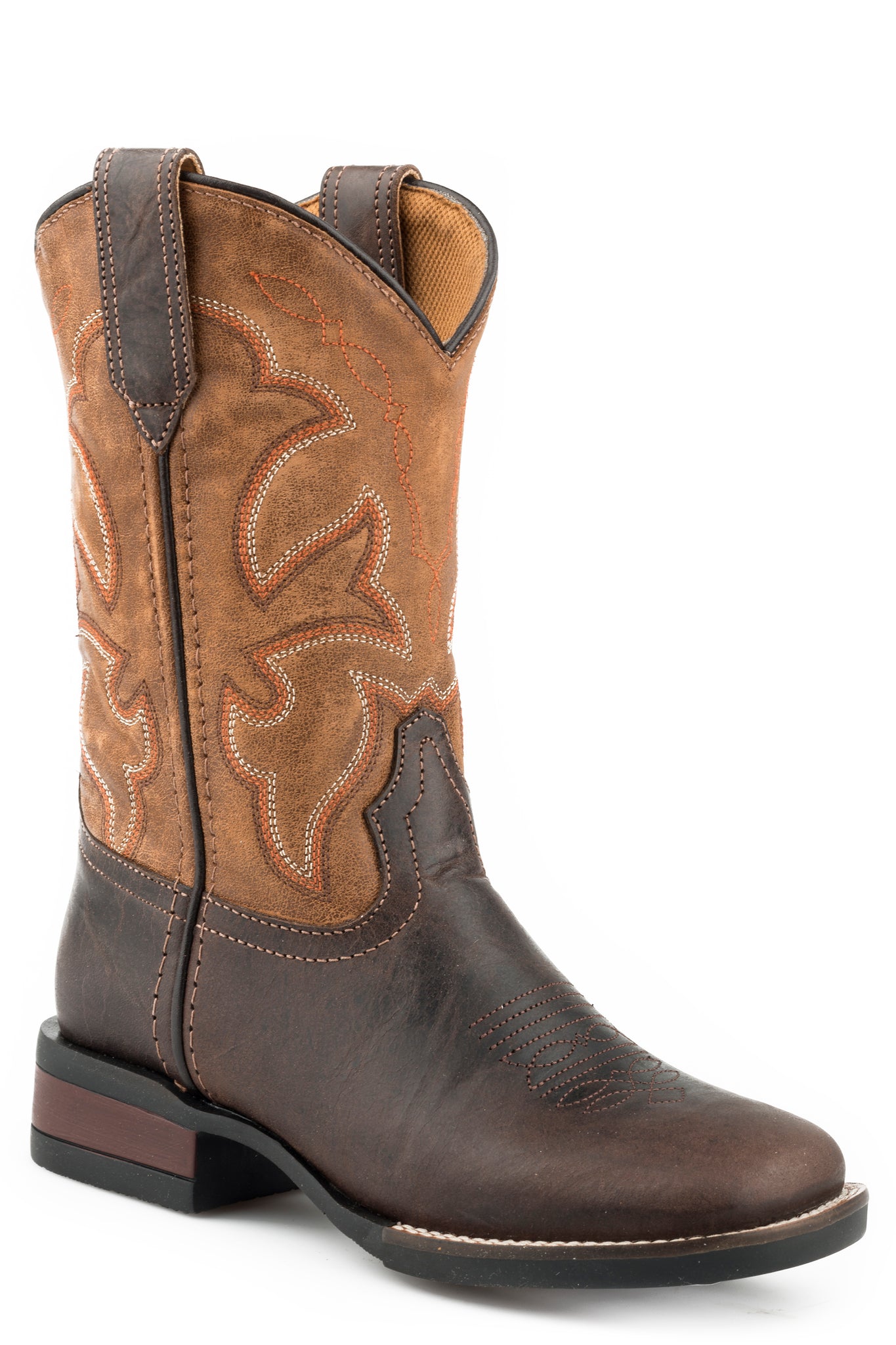 09-018-0911-2408 Roper Little Kids Monterey Boots Brown/Tan Leather