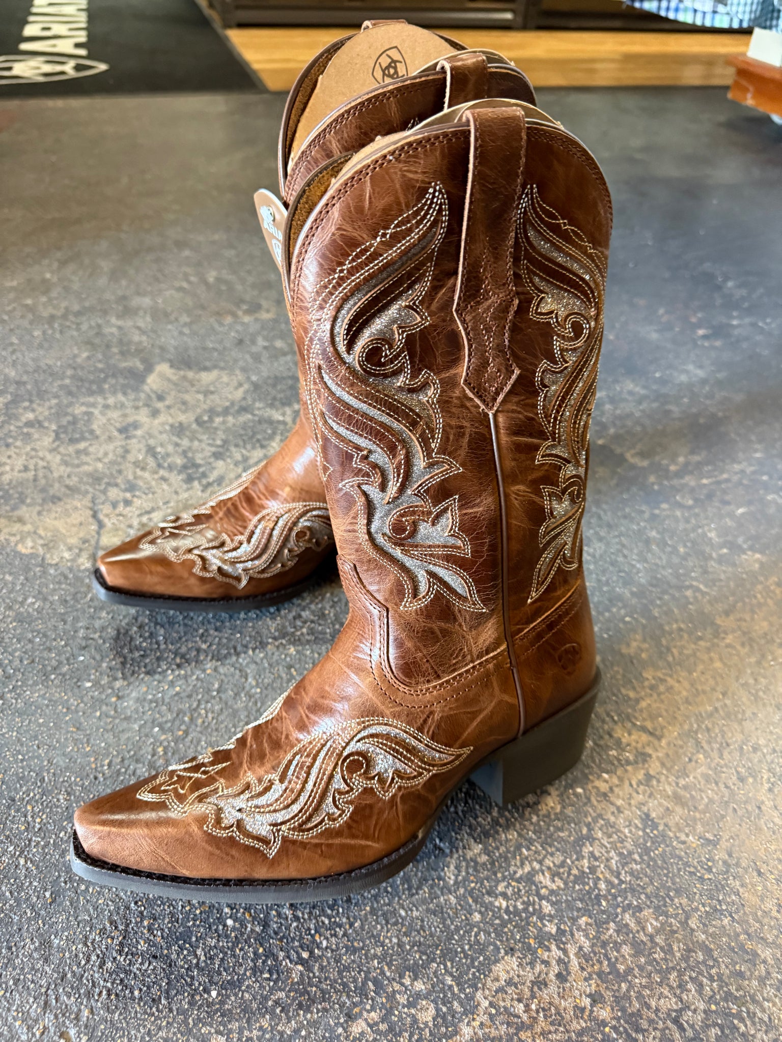 10063902 Ariat Ladies Heritage Bliss Western Boots Dark Tan