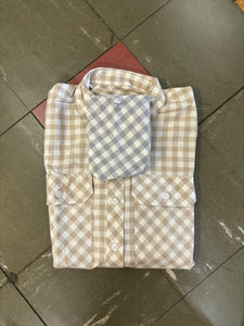 WWLS2402 Just Country Ladies Abbey Full Button Print Workshirt Fawn Check