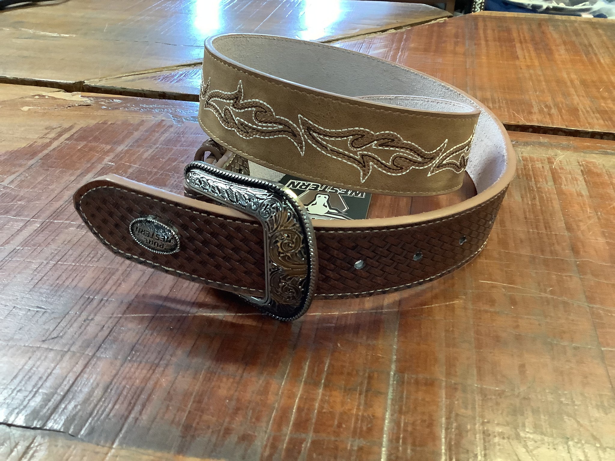 P4S1969BLT Pure Western Wilson Belt Tan