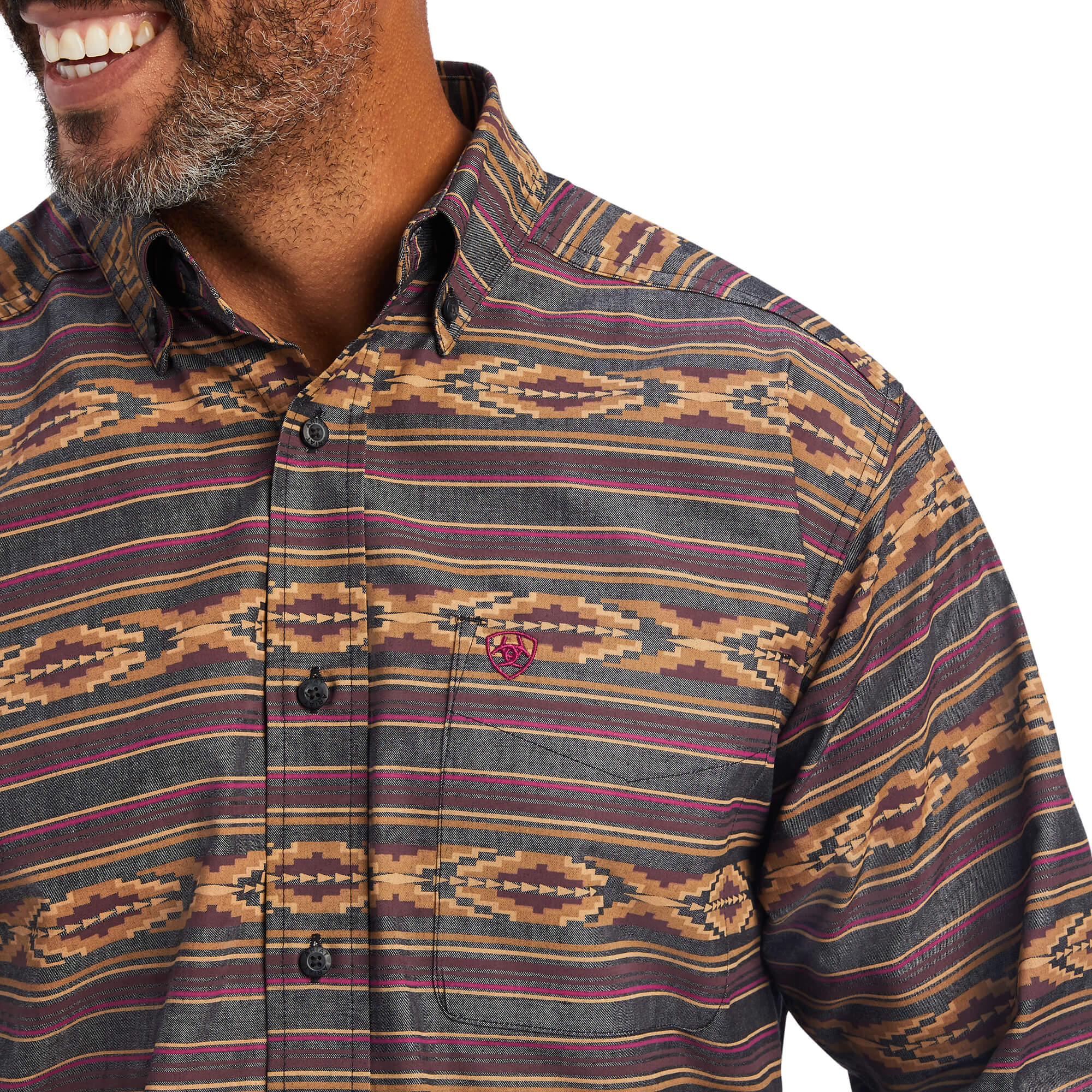 10041747 Ariat Mens Fletcher Classic LS Shirt Claret