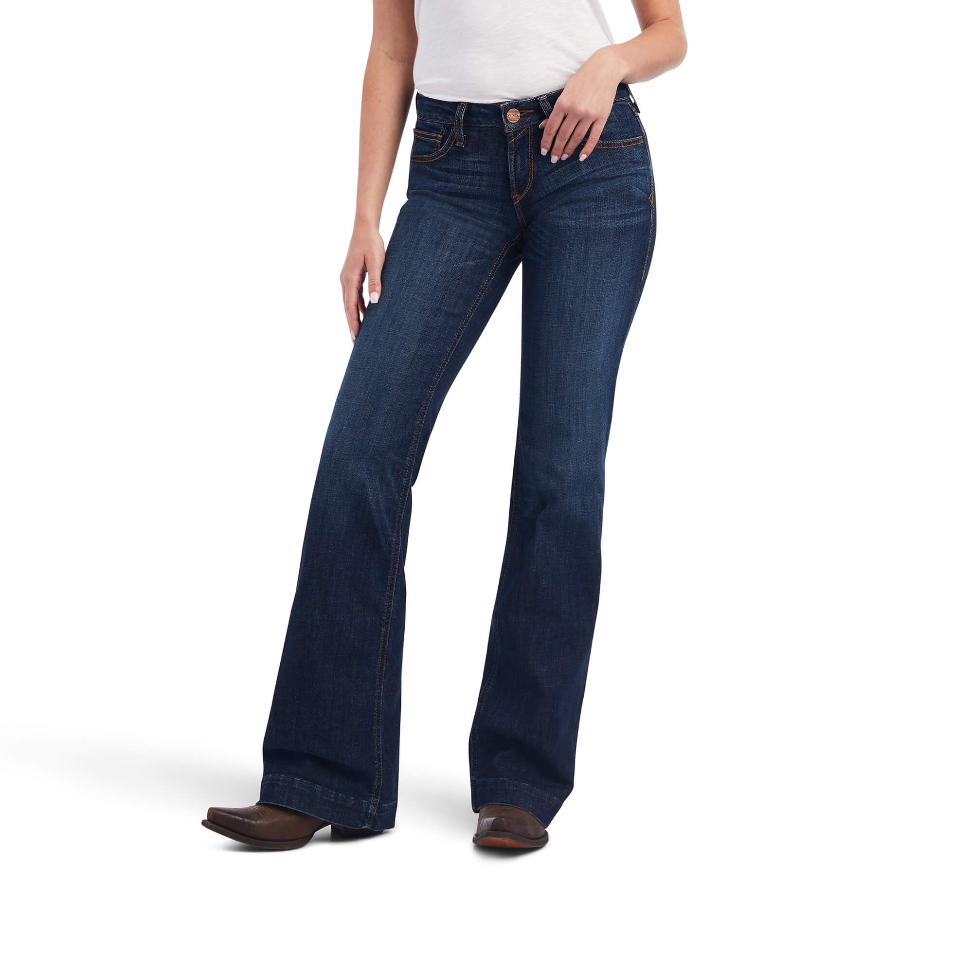 10042219 Ariat Ladies Mid Rise Trouser Wide Reg Leg Lexie Rascal Jean