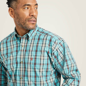 10042338 Ariat Mens Pro Series Kian Classic LS Shirt Ocean Depths