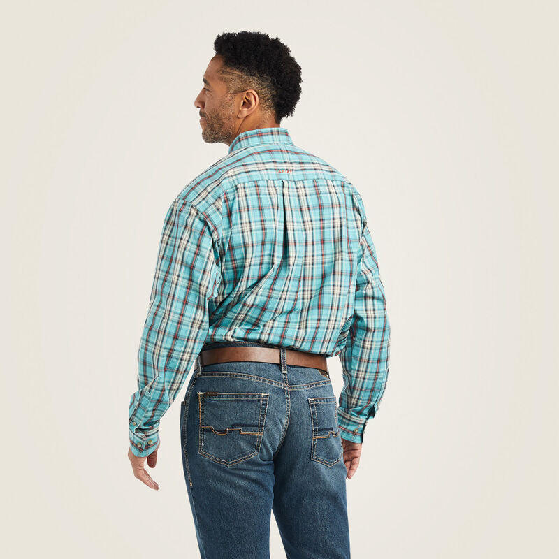 10042338 Ariat Mens Pro Series Kian Classic LS Shirt Ocean Depths