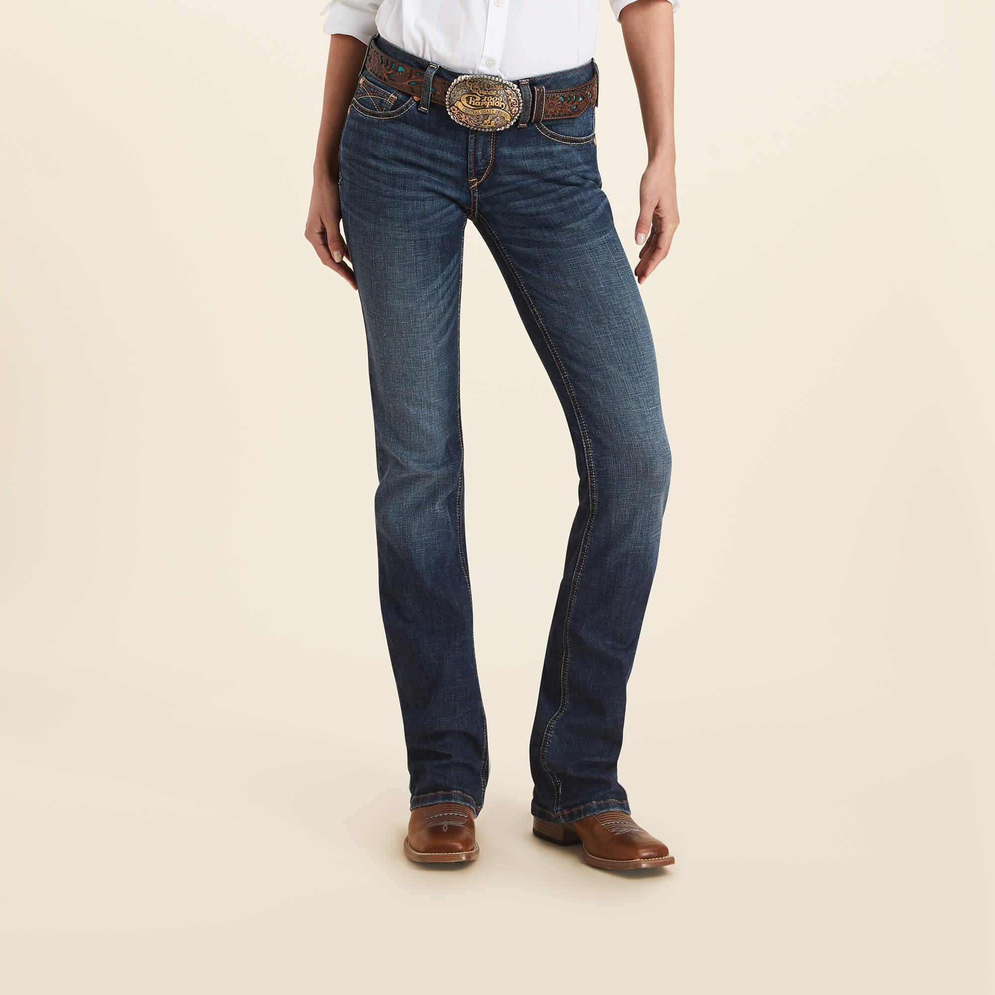 10043148 Ariat Ladies REAL Mid Rise Amora Bootcut Jean