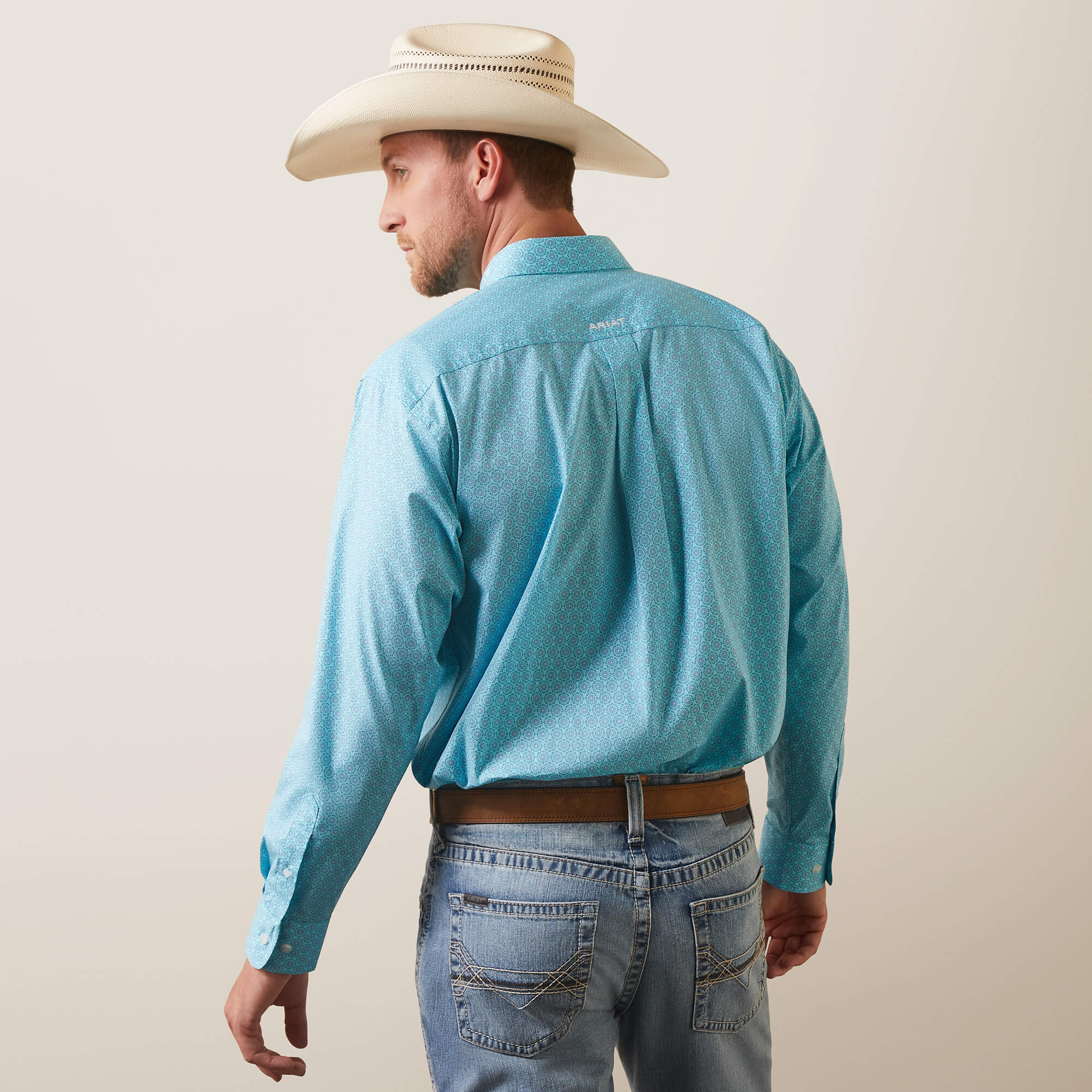 10043727 Ariat Mens Caiden Classic Fit L/S Shirt Gulf Stream