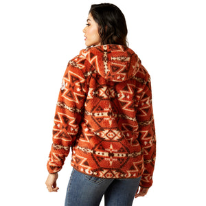 P23085 Ariat Ladies Real Berber Pullover Sweatshirt Burnt Brick Print