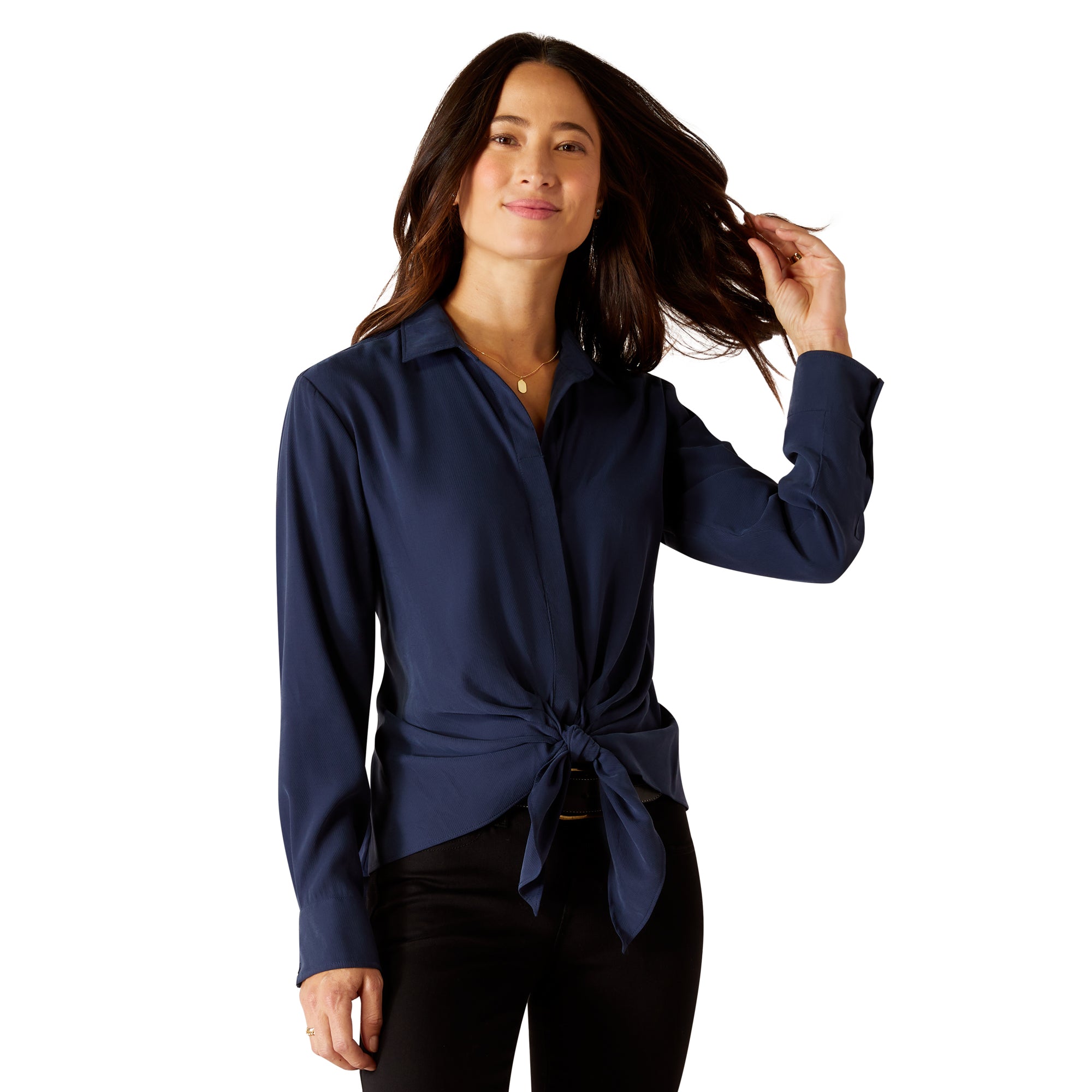 Ariat Ladies Larkspur Long Sleeve Blouse Navy