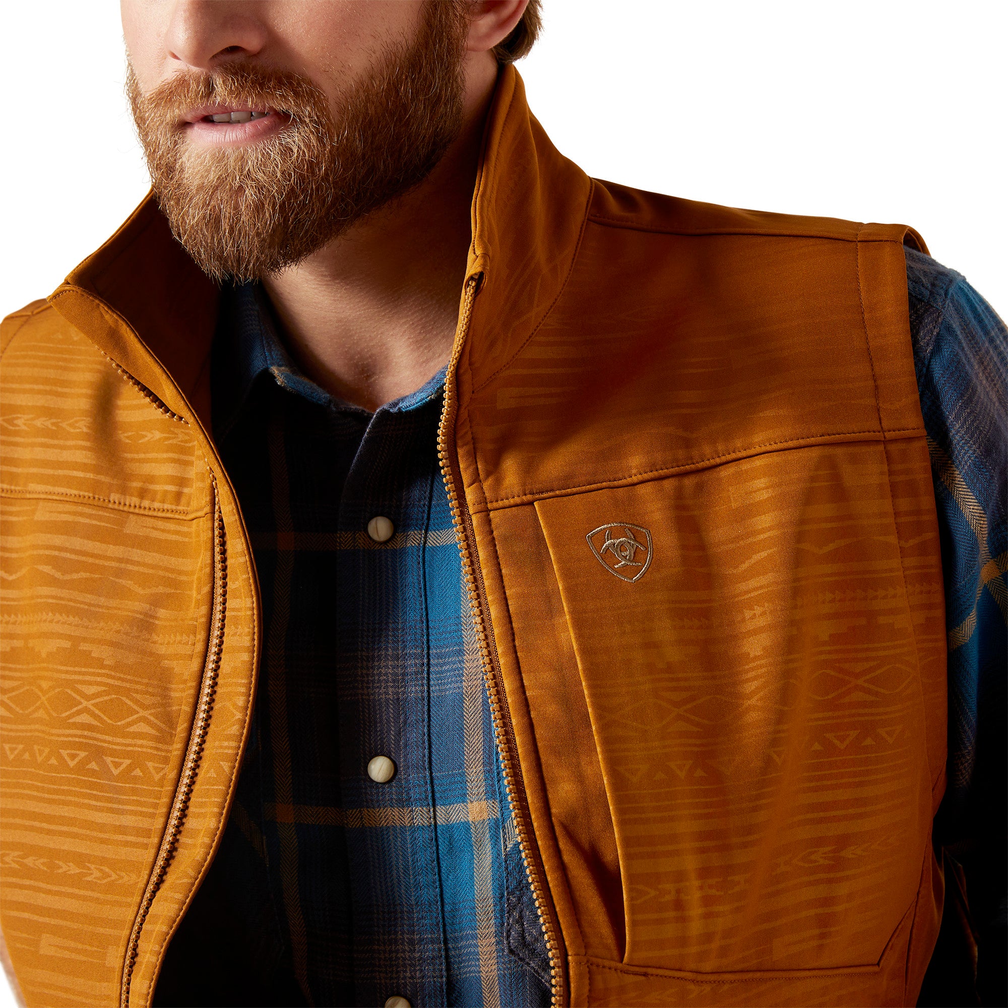 10046613 Ariat Mens Logo 2.0 Softshell Vest Chestnut