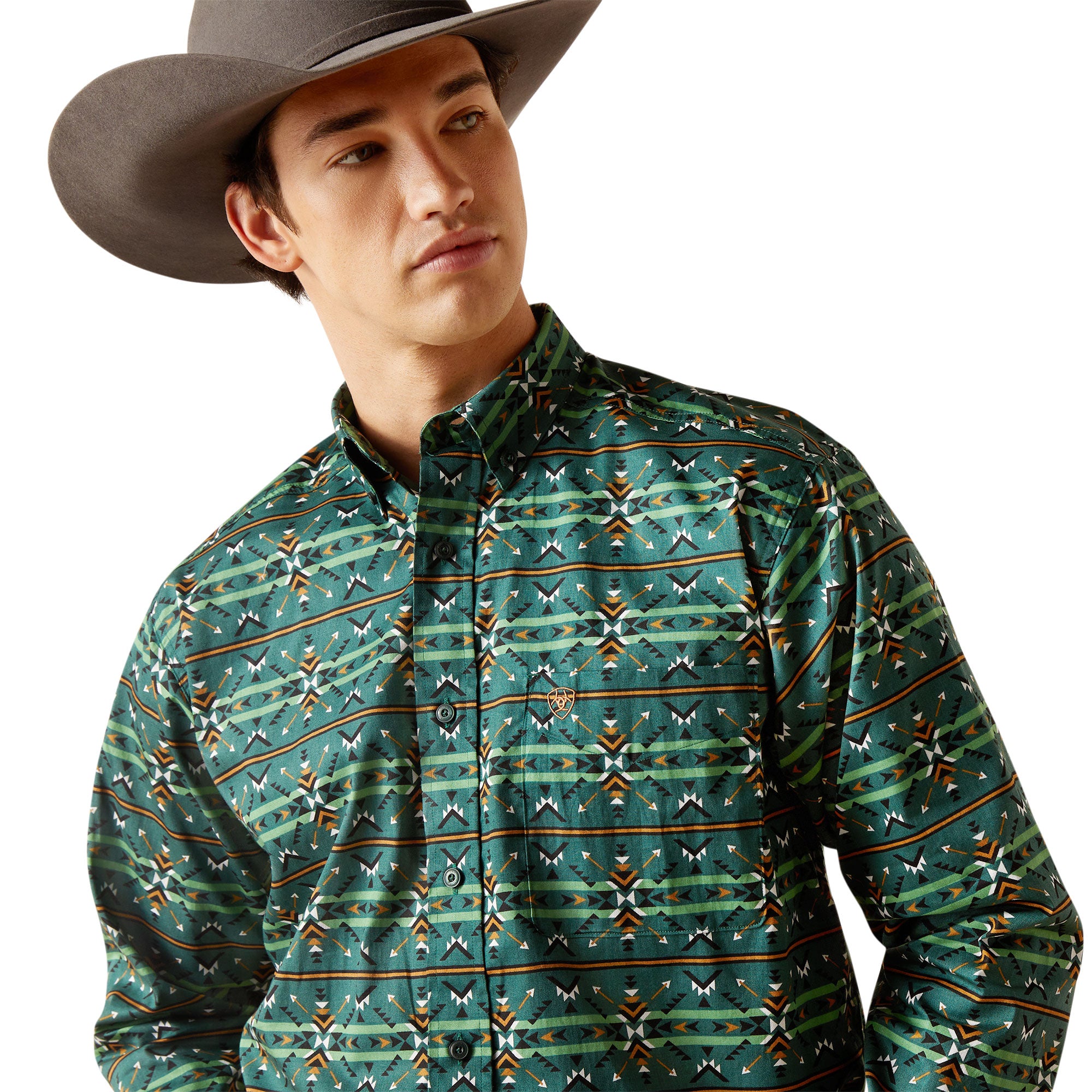 10047187 Ariat Mens Emmanuel L/S Classic Fit Shirt Blue Indigo