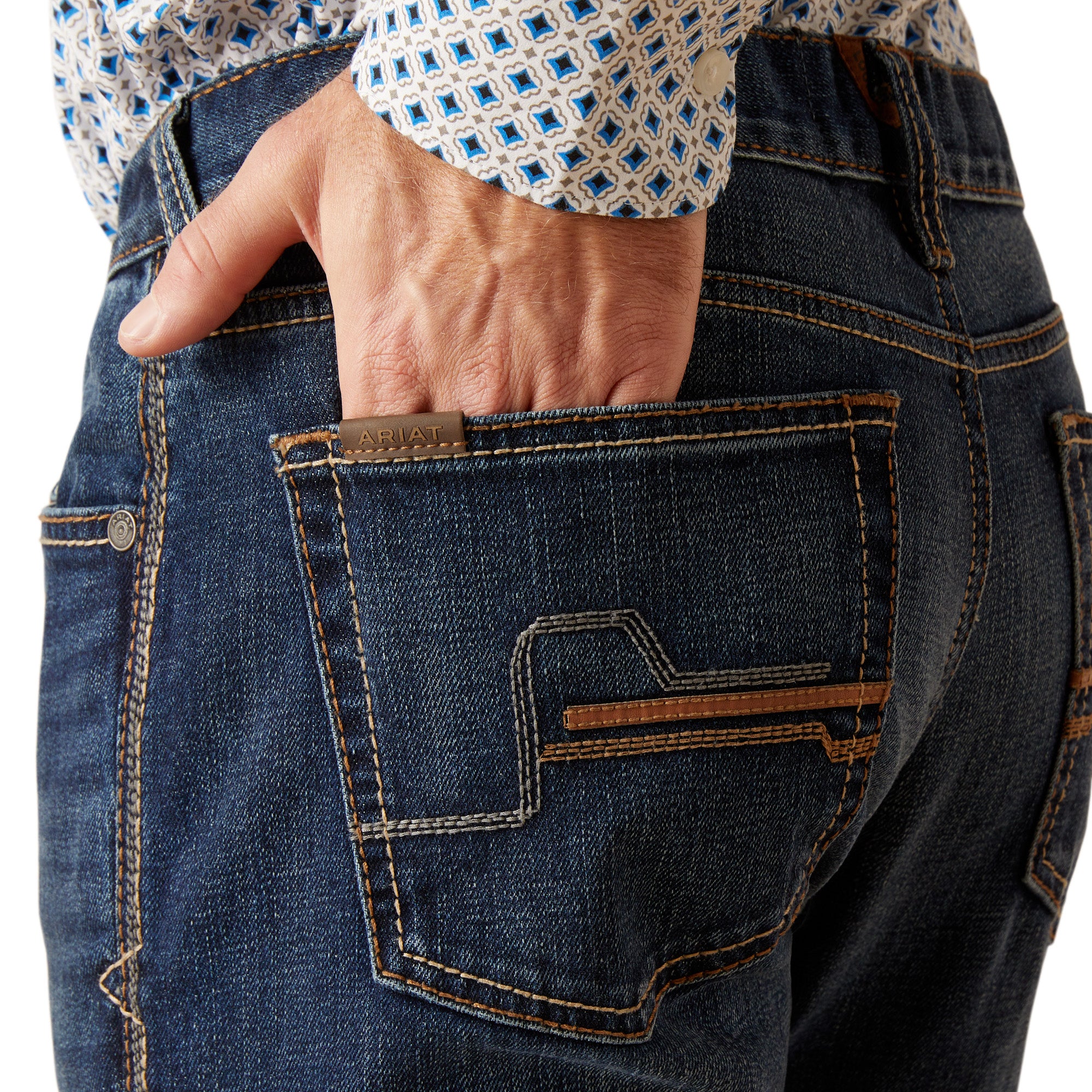 10047313 Ariat Mens M8 Modern Slim Art 34" Leg Jean Denali