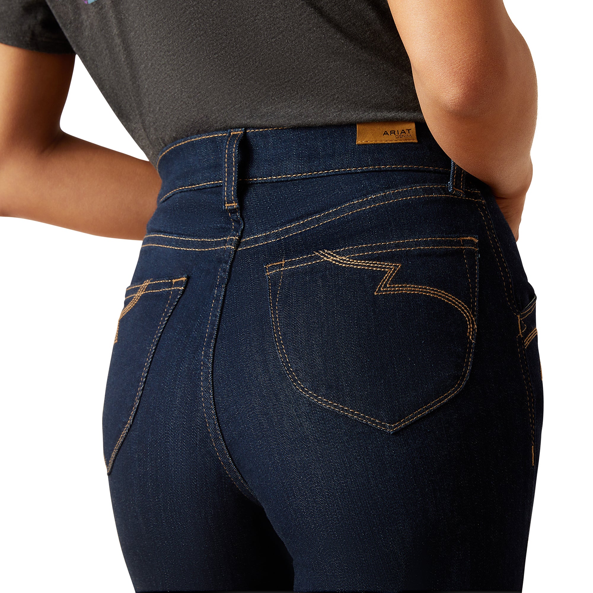 10047323 Ariat Ladies Ultra High Rise Wide Reg Leg Western Rinse Jean