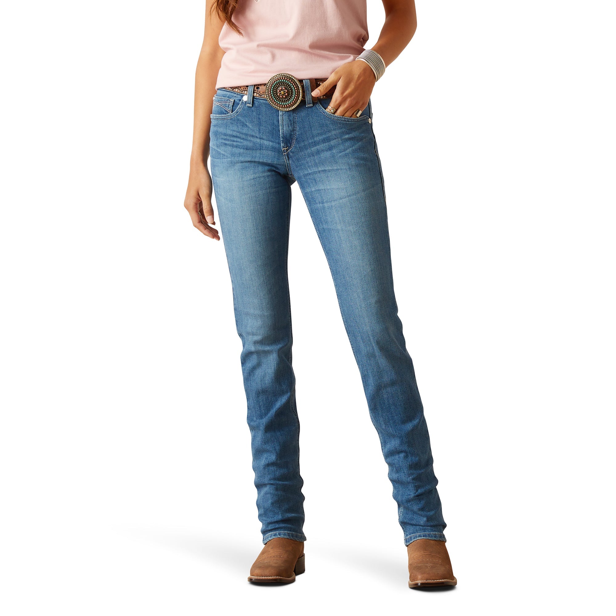 10047329 Ariat Ladies REAL Perfect Rise L36" Leg Clover Straight Leg Jeans Minnesota