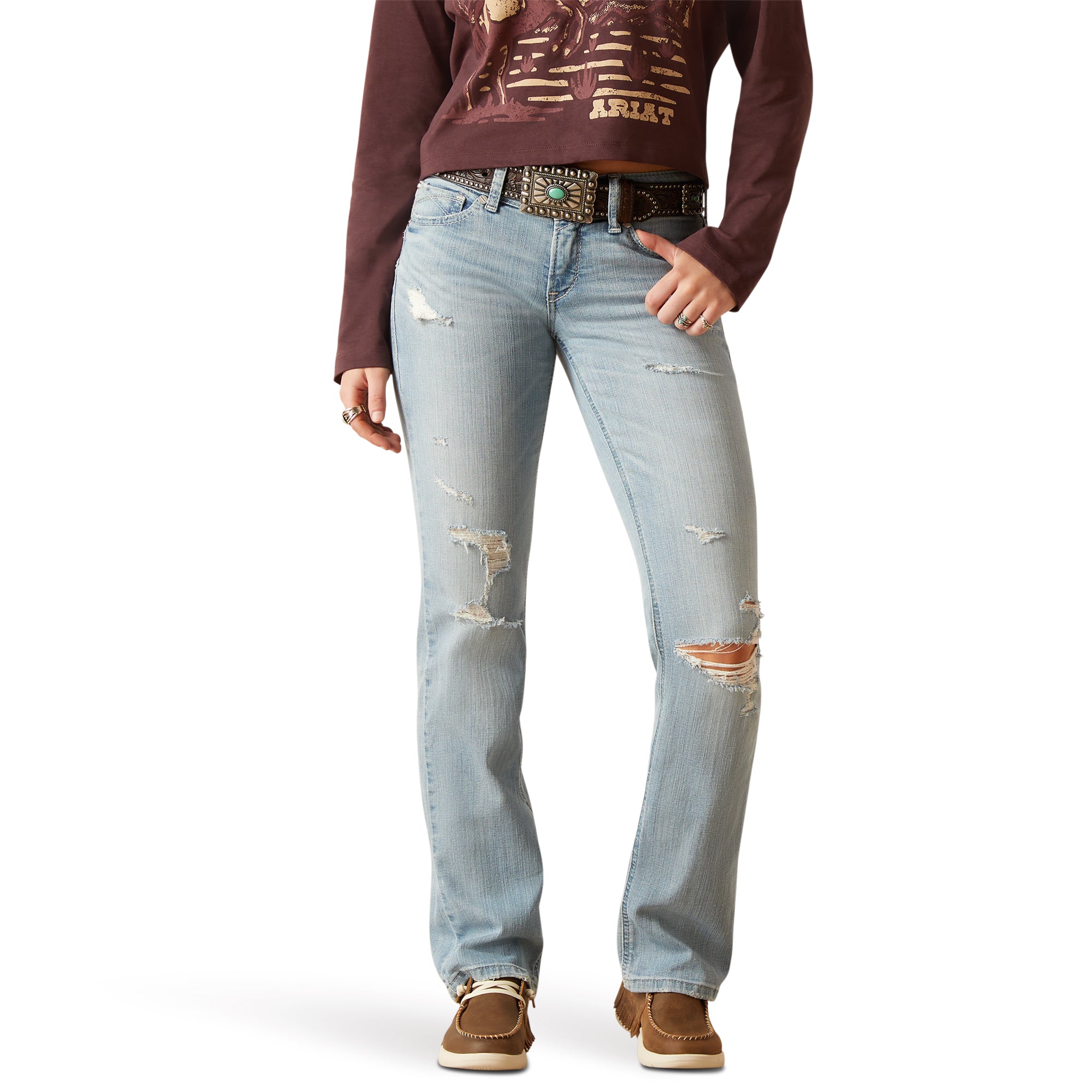 10047757 Ariat Ladies REAL Low Rise Lucy Straight Leg Jean Colorado