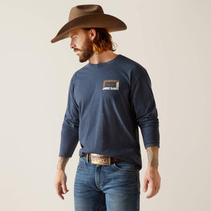 10047905 Ariat Mens Ariat Veneer L/S Tee Navy Heather