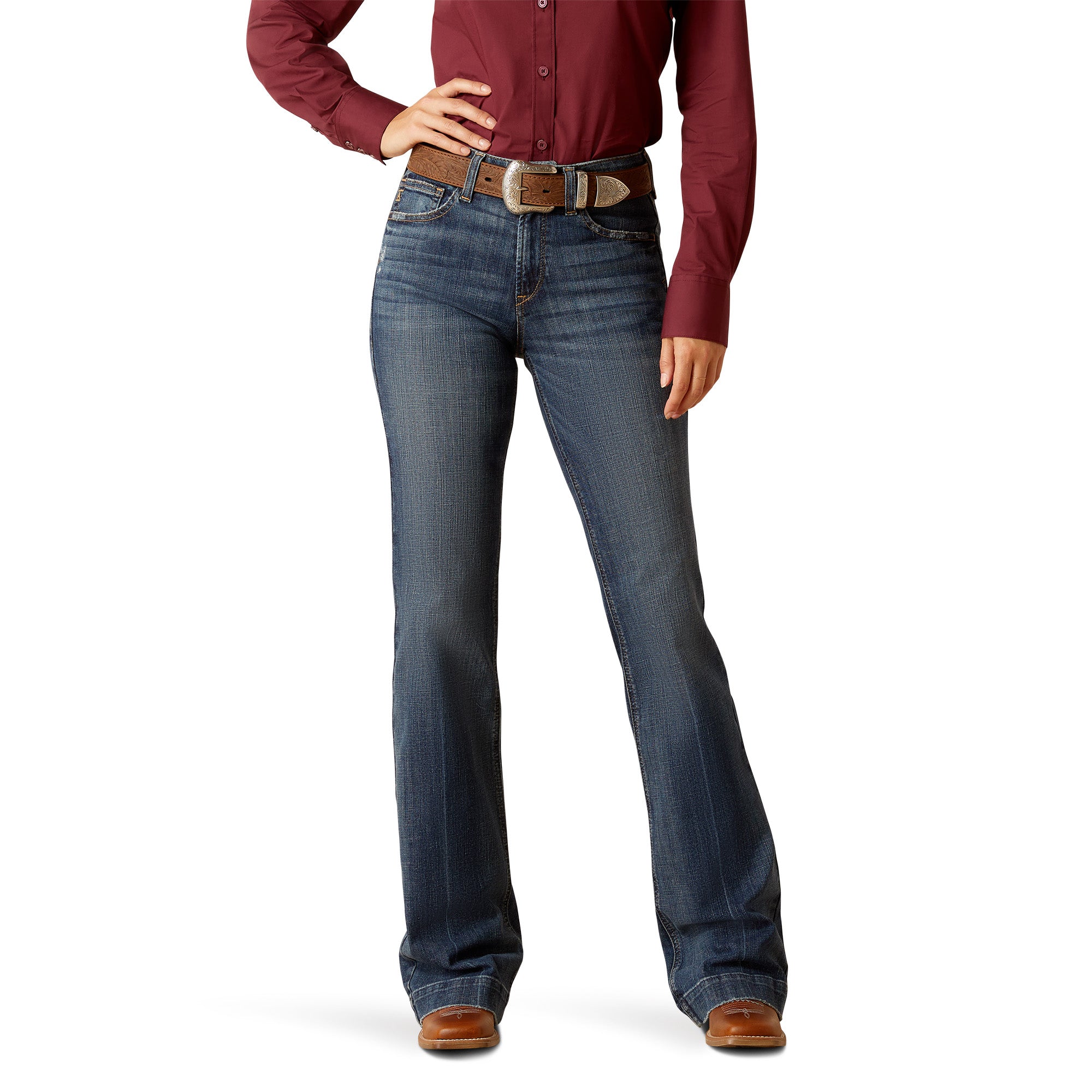 10048275 Ariat Ladies High Rise Slim Trouser 34" Leg Jean Juliana Siren
