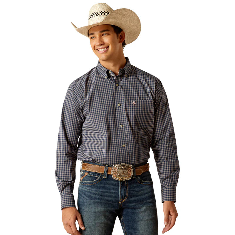 10048362 Ariat Men's Pro Series Tate Long Sleeve Shirt - Dress Blue