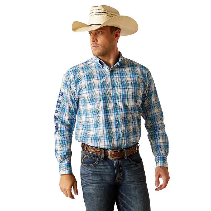 10048390 Ariat Men's Pro Series Team Griffen Classic Fit Long Sleeve Shirt - White