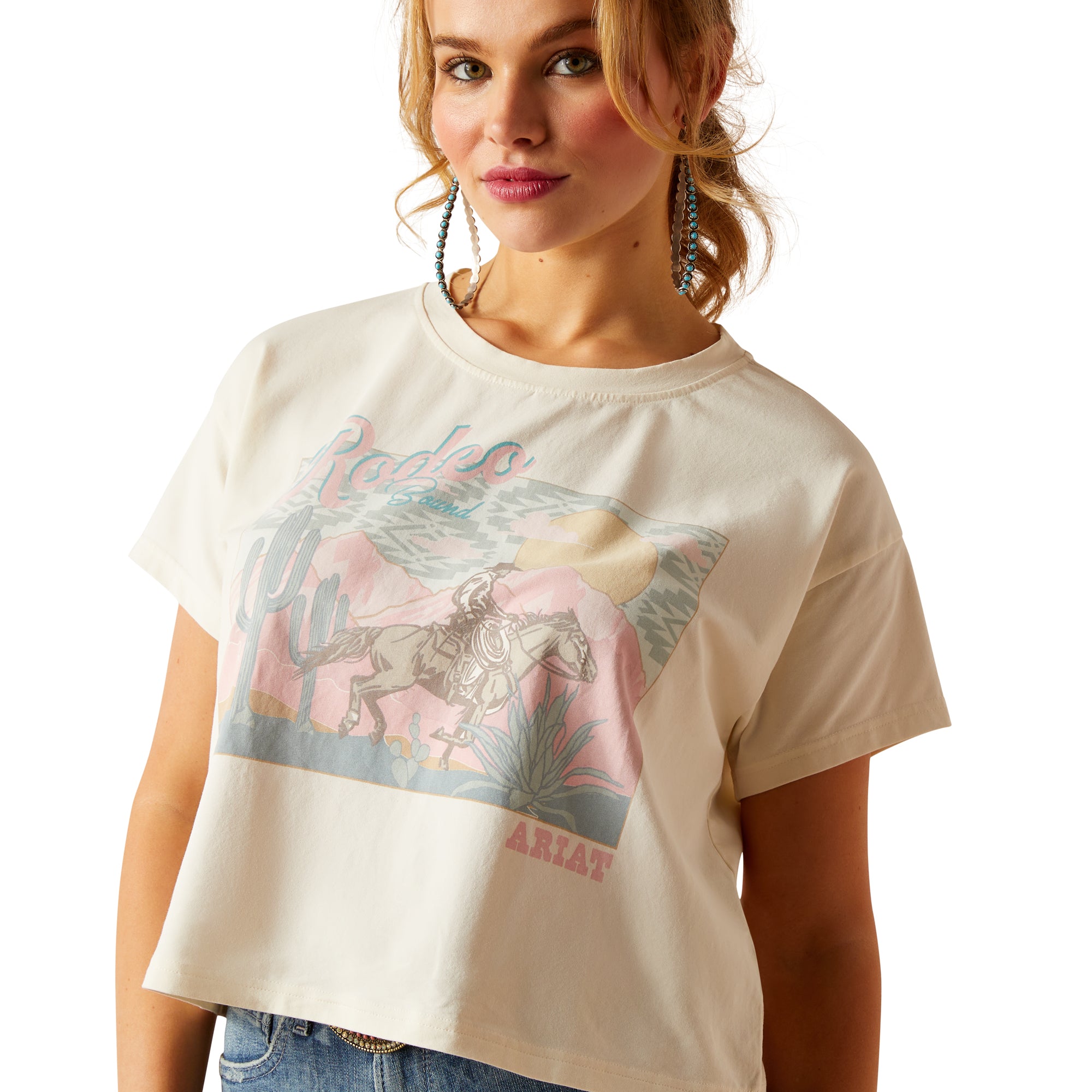Ariat Ladies Rodeo Bound Short Sleeve Tee - Pristine
