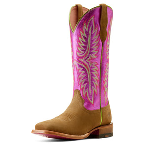 Ariat Ladies Frontier Calamity Jane Boots Dijon Roughout/Electric Raspberry 10051025