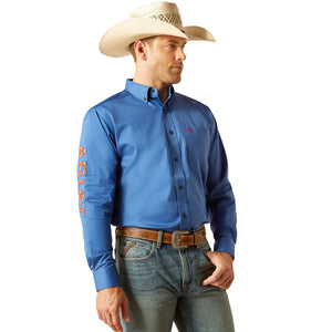 10051339 Ariat Mens Team Logo Twill L/S Shirt Bright Cobalt