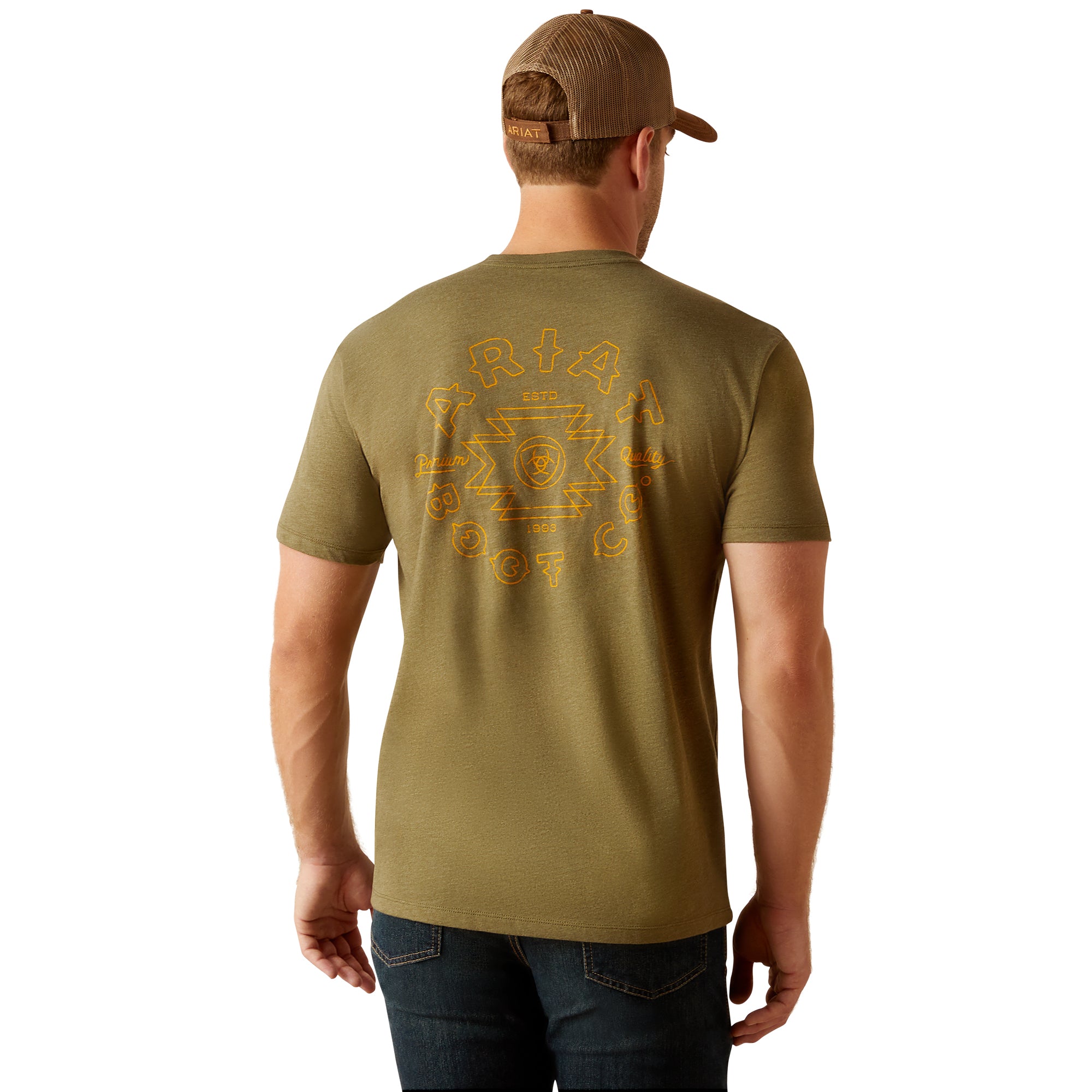 10051390 Ariat Mens Bisbee Circle S/S Tee Military Heather