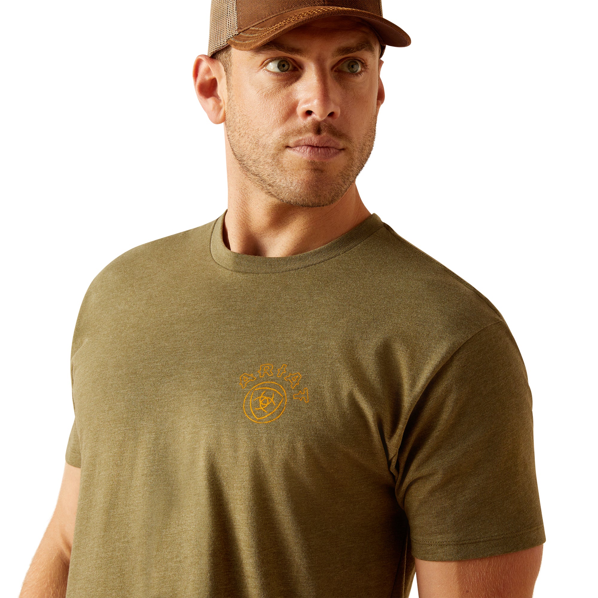 10051390 Ariat Mens Bisbee Circle S/S Tee Military Heather