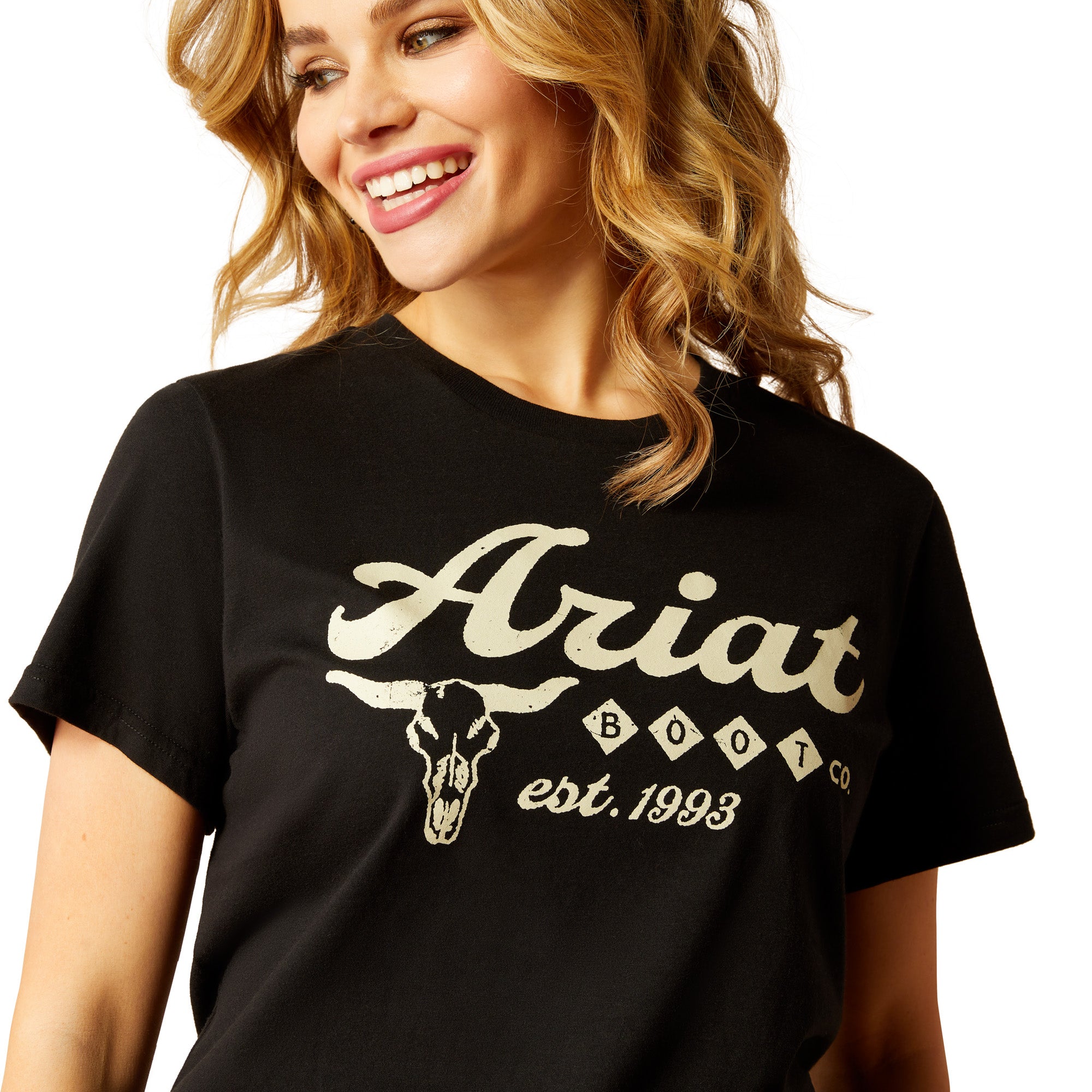 Ariat Ladies Established Boot Co Short Sleeve Tee Black