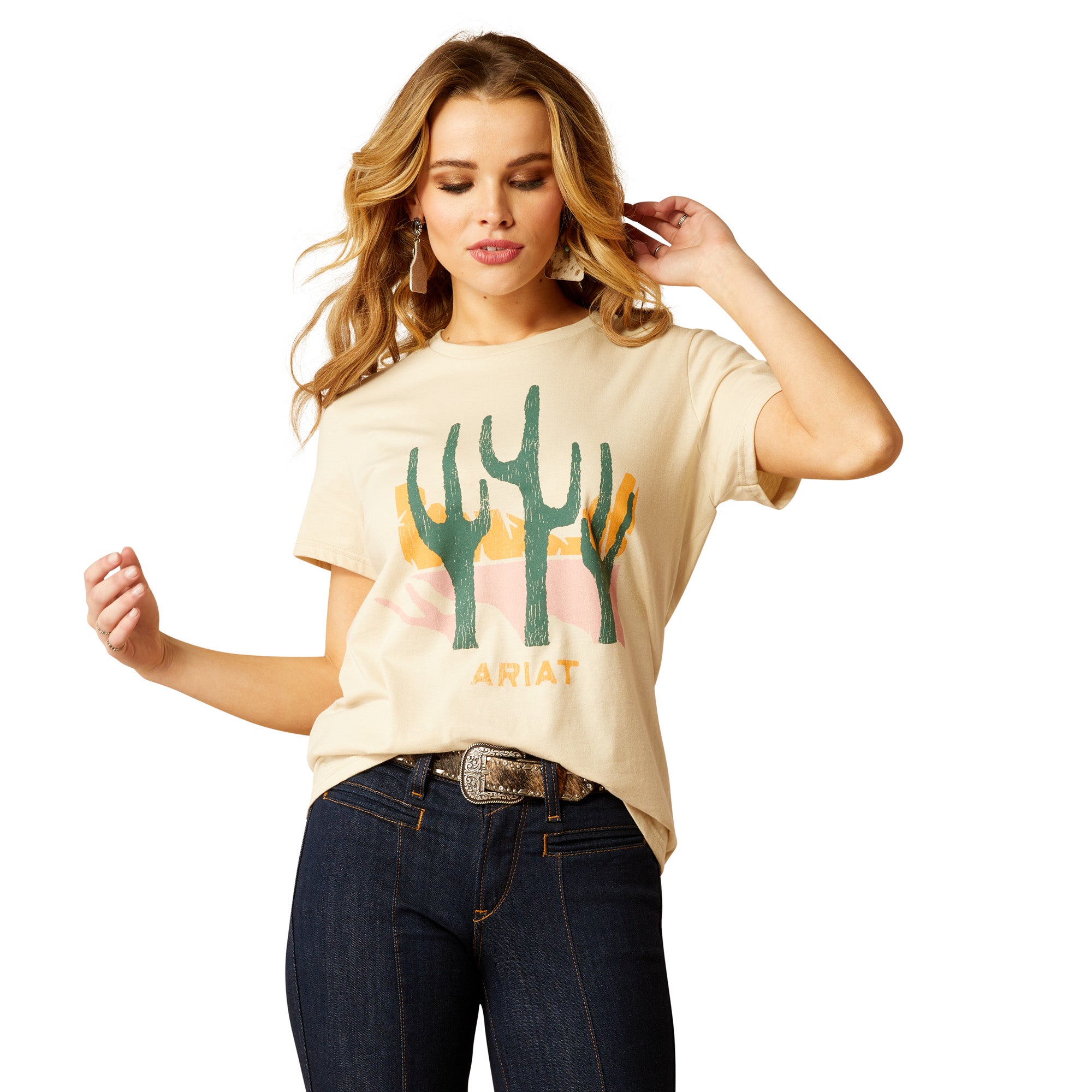 Ariat Ladies Saguro Modern S/S Tee Natural