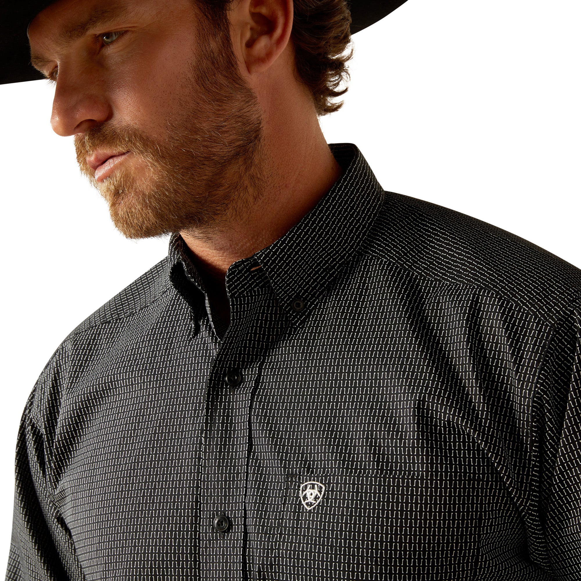 10054065 Ariat Mens Jade Classic Fit L/S Shirt Black