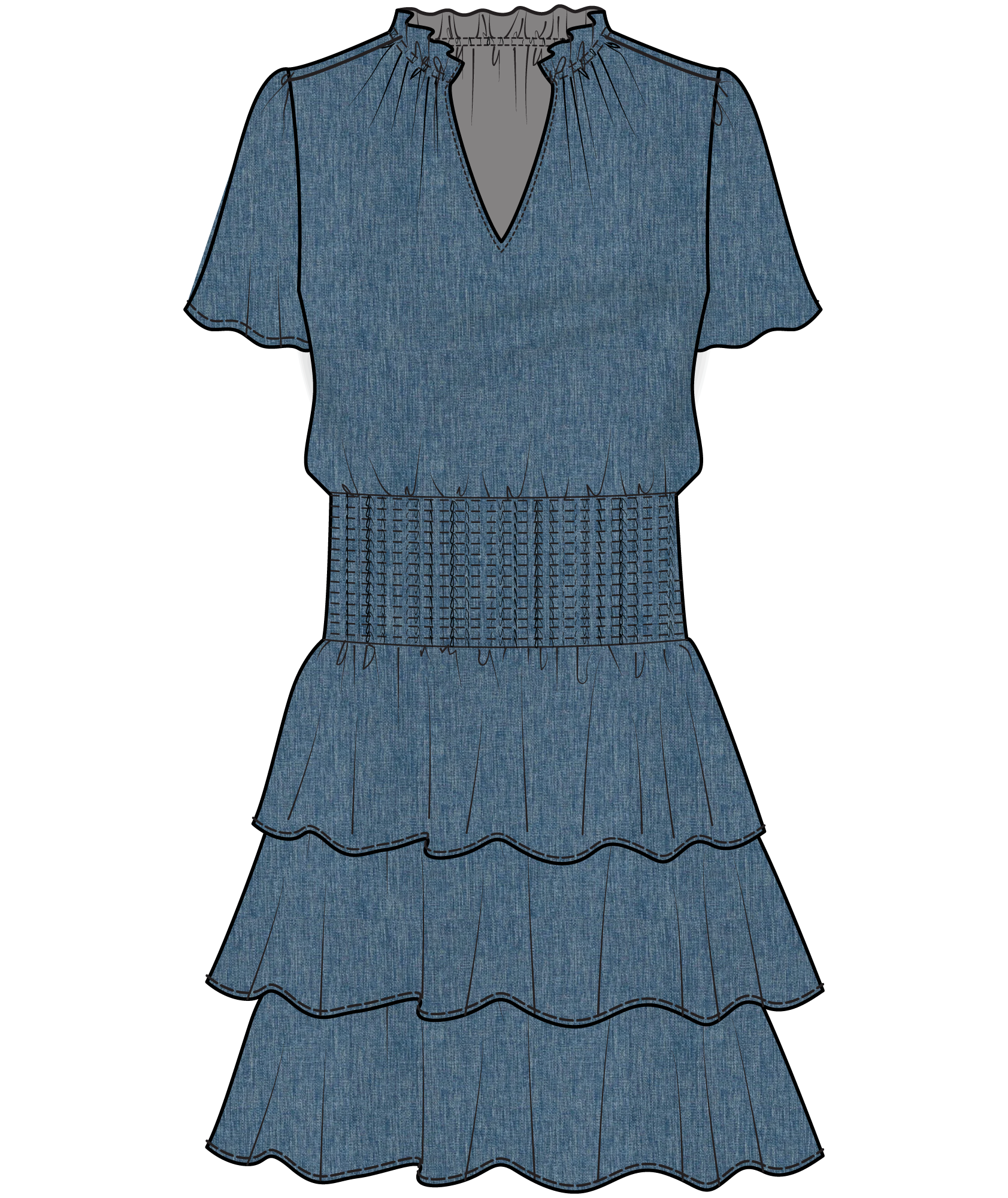 10054548 Ariat Ladies Stellar Dress Medium Blue Chambray