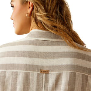 10054995 Ariat Ladies Rudford L/S Shirt Khaki Stripe