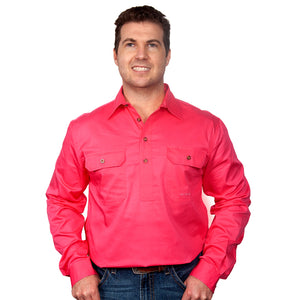 Just Country Mens Cameron Workshirt Hot Pink