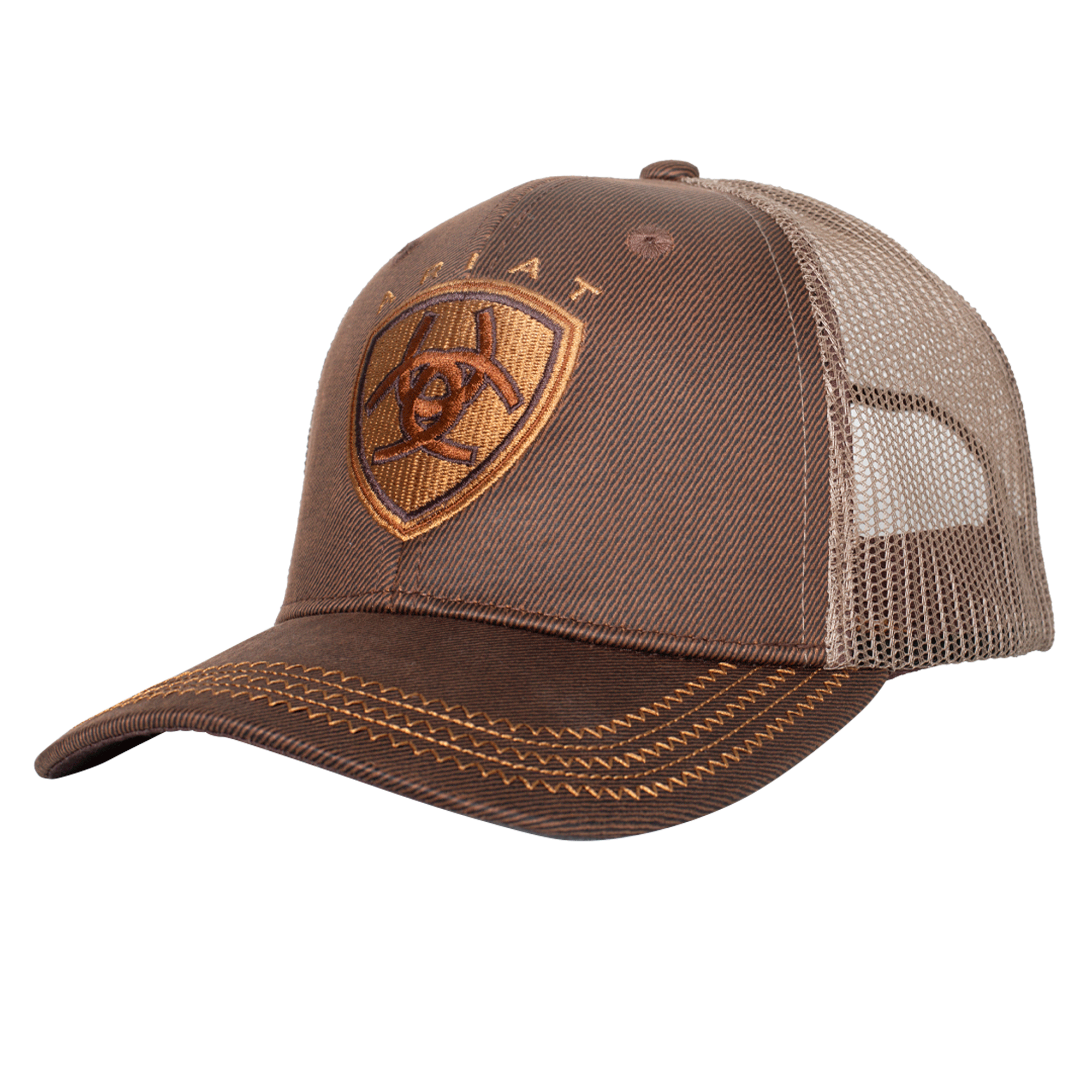 Ariat Mens B Fit Structured Cap Centre Logo Brown Oilskin 1515602