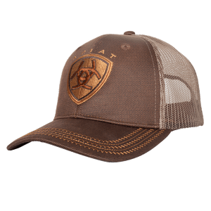 Ariat Mens B Fit Structured Cap Centre Logo Brown Oilskin 1515602