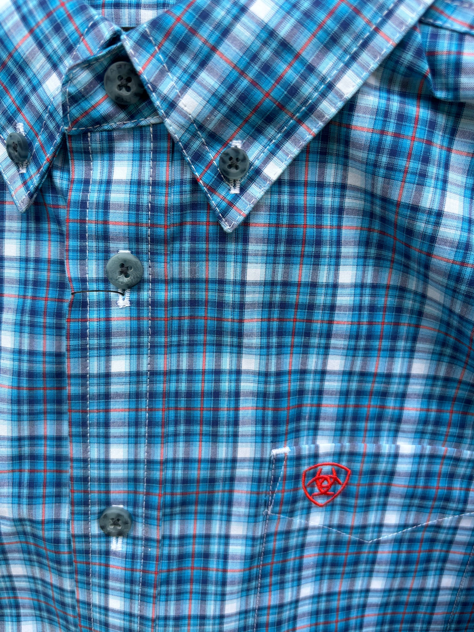 10043712 Ariat Boys Pro Series Letyon Classic L/S Shirt - Light Blue