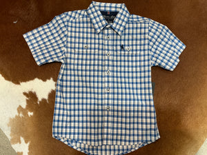 T5S3142049 Thomas Cook Boys Chris 2 Pocket S/S Shirt Blue/Tan
