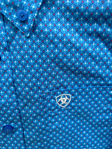 10043713 Ariat Boys Lloyd Classic L/S Shirt - Blue
