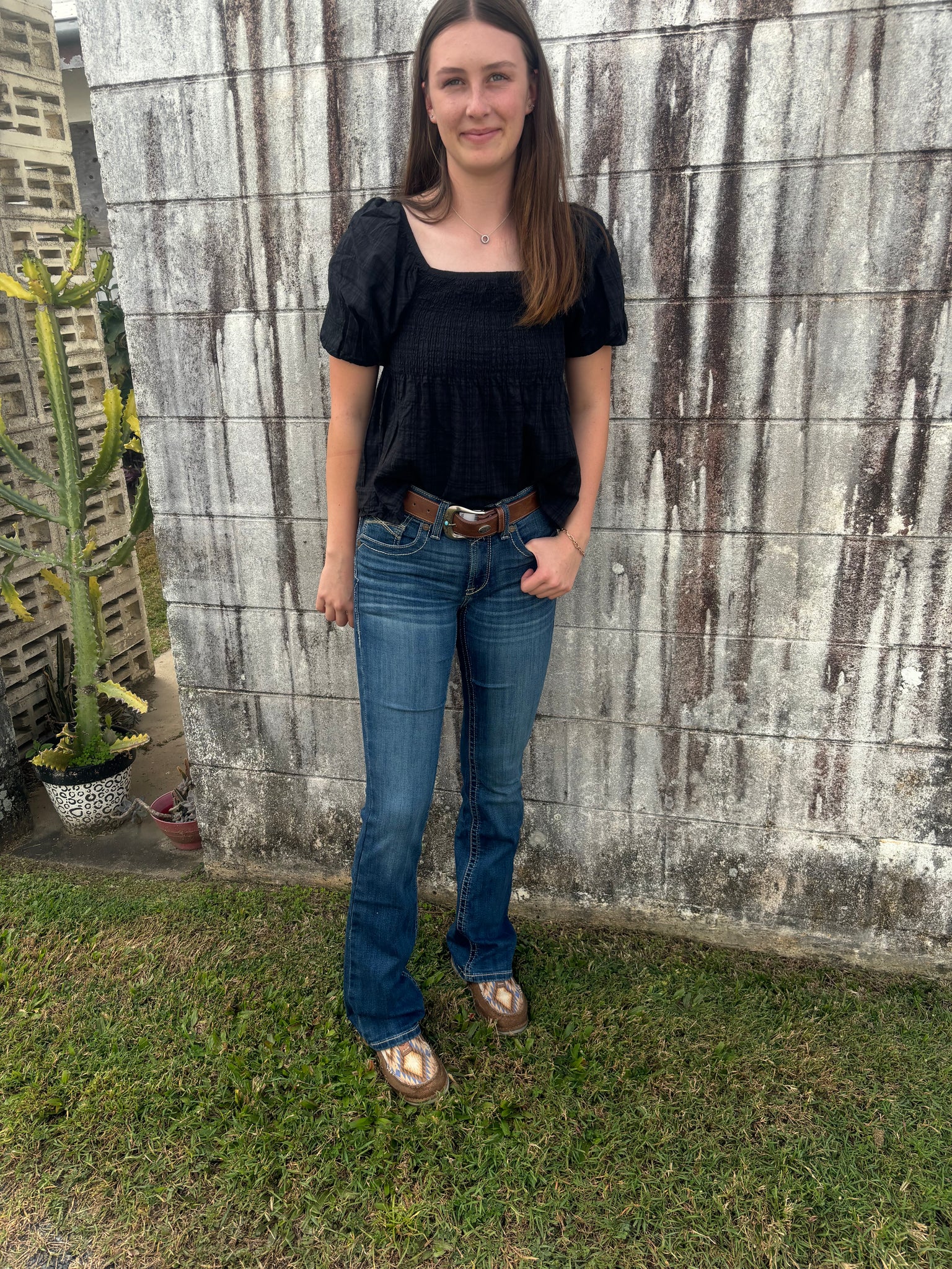 10048270 Ariat Ladies Arrow Fit Perfect Rise Bootcut 36" Jean Alina Vermont