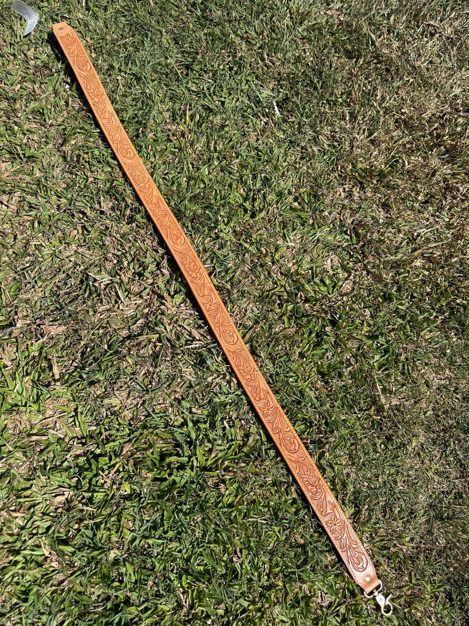 ST-01 Tan Tooling Leather Bag Strap